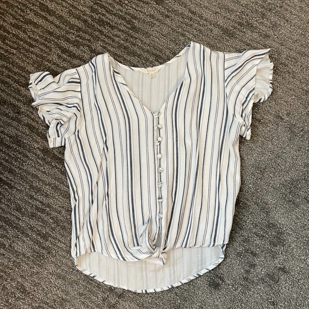 Striped blue and white shirt